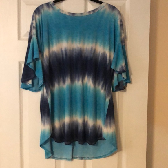Navy/Aqua Tie Dye Top - Picture 1 of 2